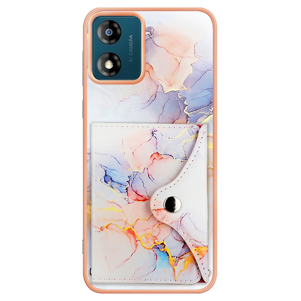 YB Leather Coating Series-9 for Motorola Moto E13 4G Card Case Kickstand IMD Leather+TPU Phone Cover YB Leather Coating Series-9 for Motorola Moto E13 4G Card Case Kickstand IMD Leather+TPU Phone Cover